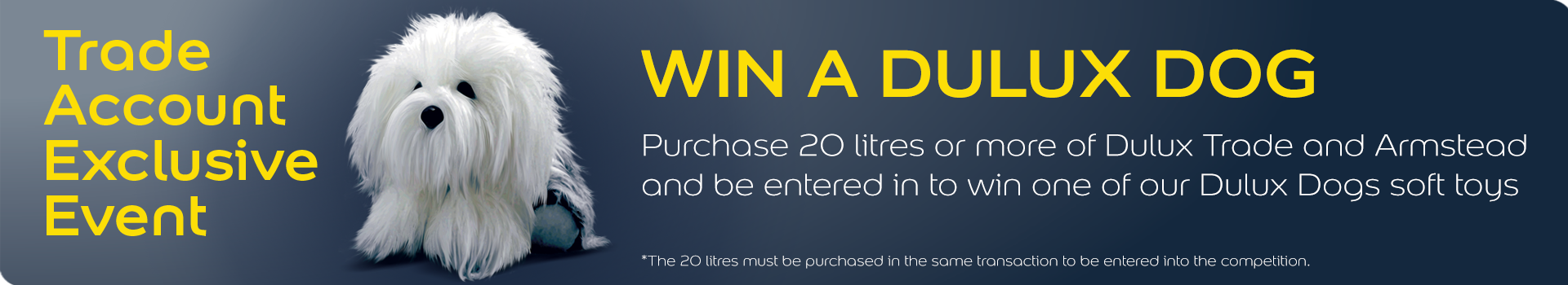 win a Dulux dog when you buy paint
